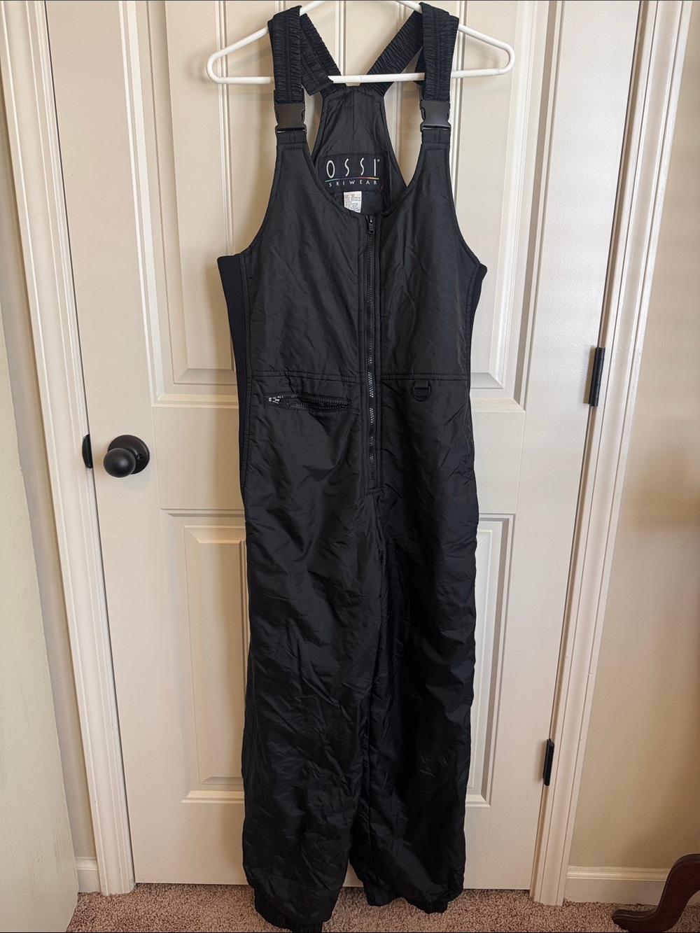 Vintage OSSI Black Snow Bib Overalls